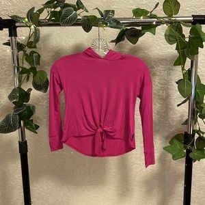 Terez Hooded LS Top, Kids Medium, Pink